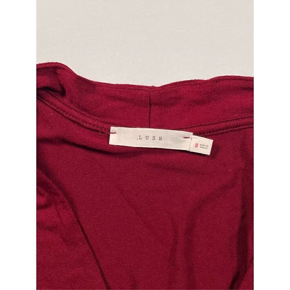 Lush Maroon One Piece Mock Neck Low Cut Sleeveless One Piece Bodysuit Size Small - Picture 2 of 7